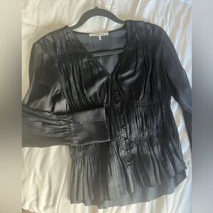 Frame black silky blouse